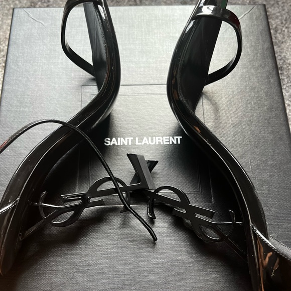 Saint Laurent Black Nappa Opyum
110mm Matte Ysl Sandals Size EU 39 - Picture 8 of 13